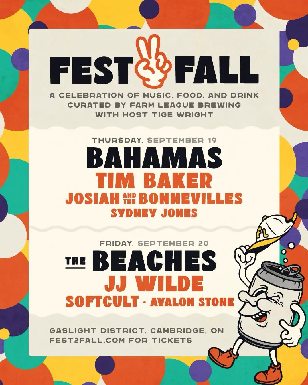 The Beaches, Bahamas, Tim Baker and JJ Wilde headlined the 2024 Fest2Fall Music Festival in Cambridge, Canada